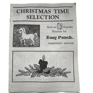 Christmas Time Selection Iron-On Transfer Patterns Booklet Easy Punch Vintage 83